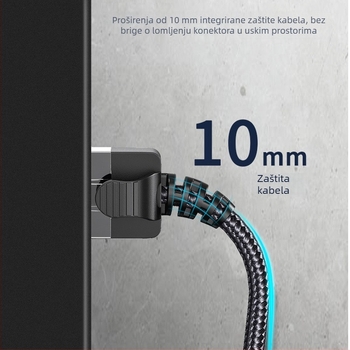 CAT6 mrežni kabel s fleksibilnim 90° kutem i ultra-tankim vodičem za gigabitnu mrežu (CAT6, fleksibilan, 90°, ultra-tank)