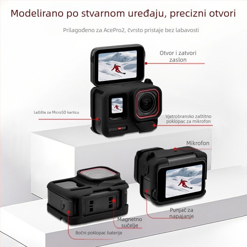 Insta360 Ace Pro 2 Zaštitno Silikonsko Kućište za Tijelo i Dodaci za Objektiv (OEM, AC2012, Licencirane privatne Marke: Da)