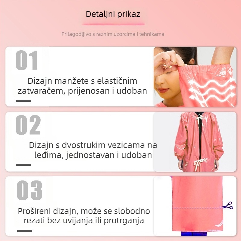 TPU rukavska pregača za njegu kućnih ljubimaca – vodootporna, minimalistički stil, za kupanje mačaka i pasa