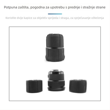 Silikonska zaštita za objektiv – univerzalni zaštitni poklopac za DSLR/Mirrorless, vodootporan i otporan na prašinu; model TH002, kompatibilan s 62–90 mm objektivima.