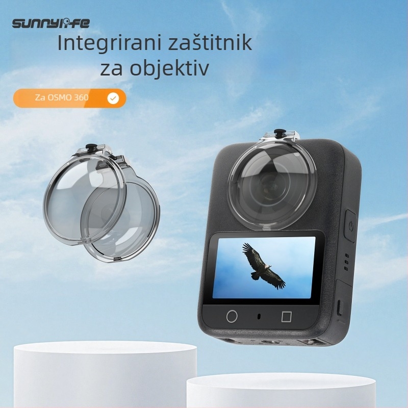 Zaštitnik objektiva za DJI Osmo 360 – Integrirani poklopac objektiva, Otporan na ogrebotine, Materijal: plastika + silikon, Model Os-g041