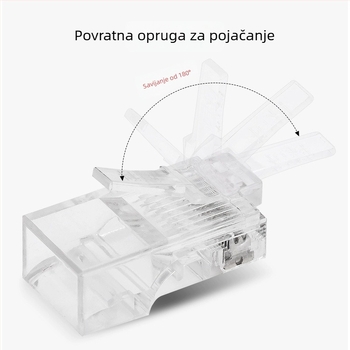 TCL PQ0101 RJ45 mrežni konektor Crystal Head nezaštićeni, Gigabit, injekcijsko lijevanje