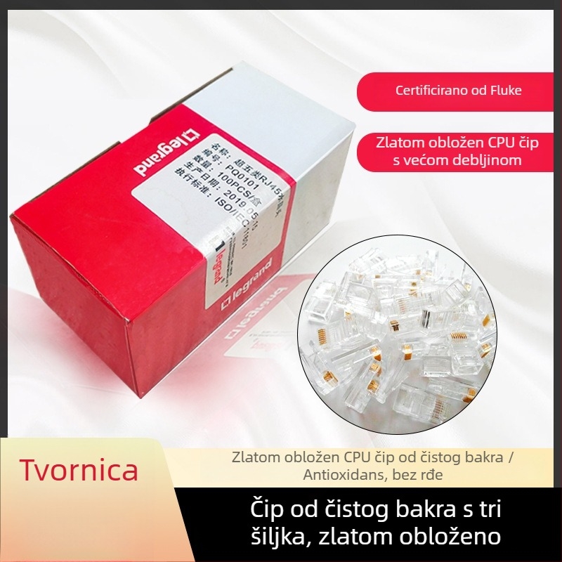 TCL PQ0101 RJ45 mrežni konektor Crystal Head nezaštićeni, Gigabit, injekcijsko lijevanje