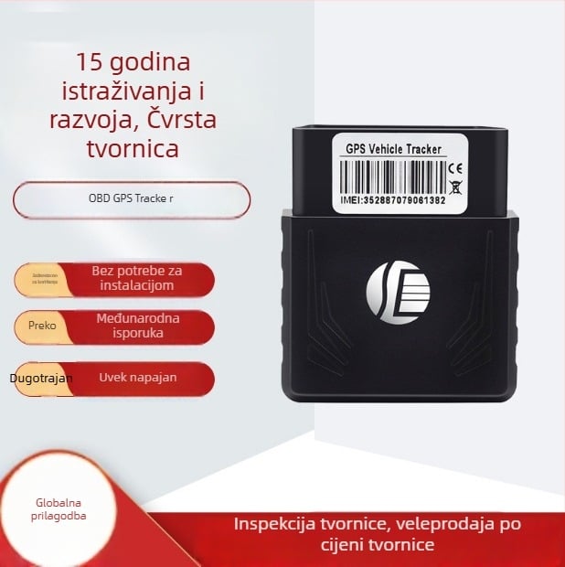 Automobilski GPS tracker - 4G, točnost GPS 5-10 m, alarmi (vibracije, SOS, geofence, prekoračenje brzine)