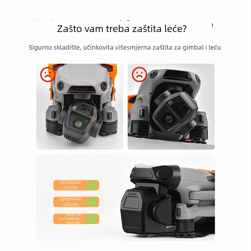 Brdrc Zaštitni poklopac za objektiv za DJI Air 3S, prašno-otporno i otporno na udarce, s čvrstim kopčom, PC materijal, težina 53,8 g, uključuje poklopac objektiva
