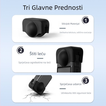 Silikonasti poklopac za objektiv DJI Osmo 360 – prašinu otporan poklopac za panoramsku akcijsku kameru (30,2 g)