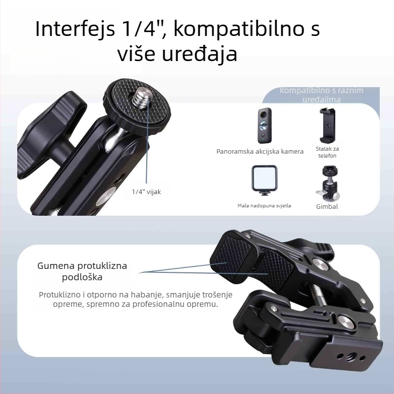 Univerzalni klips od aluminijske legure za kameru, model Cm-17b, mogućnost ispisa logotipa
