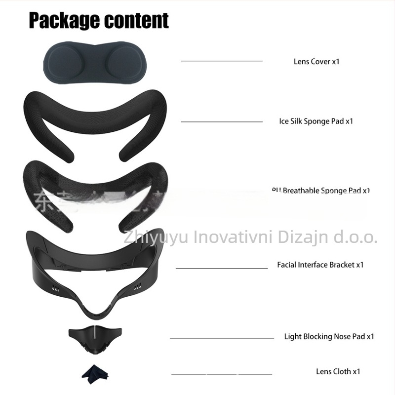 Prošireni okvir maske za Meta Quest 3S – prozračni Ice Silk maska dodatak (Model YY-M061; kompatibilan s Quest3S; OEM obrada; udoban i prozračan; blokira svjetlo)