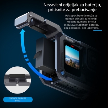 Telesin GP13 metalna kavez za GoPro – nadograđeni model, kompatibilan s HERO 9–13, aluminijska legura, šifra proizvoda S6-fms-15-tgp