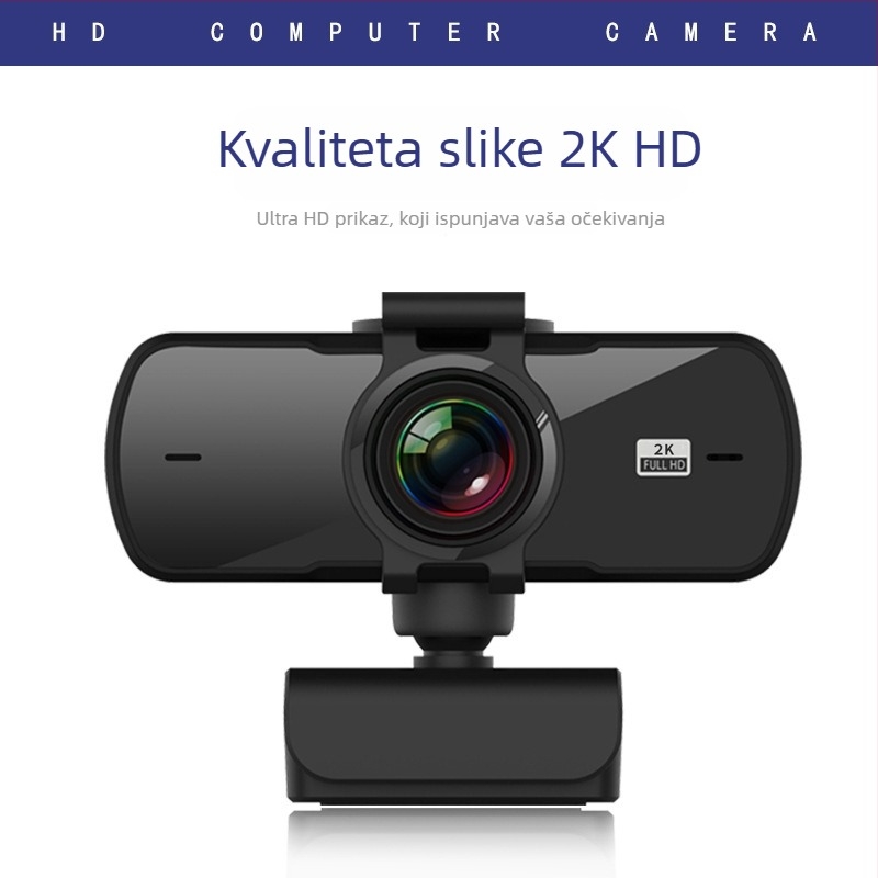 HD bežična web kamera za videokonferencije, s autofokusom i ugrađenim mikrofonom, rezolucija 2560x1440 pri 25fps, USB 2.0