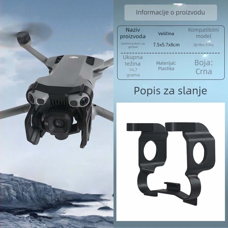 Zaštitni kapak za objektiv i gimbal za DJI Mini 5 Pro – otporan na prašinu, vodu i ogrebotine