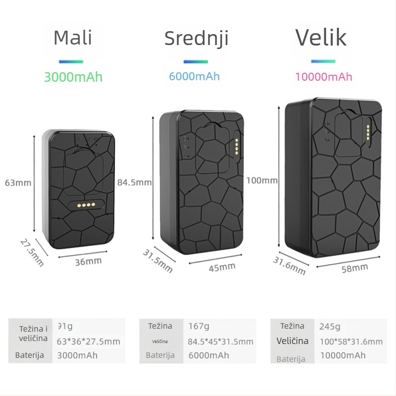 GPS lokator za auto G50 s jakim magnetnim držačem, IP67 vodootporan, Beidou i Wi-Fi, 4G povezanost, GPS preciznost 10 m