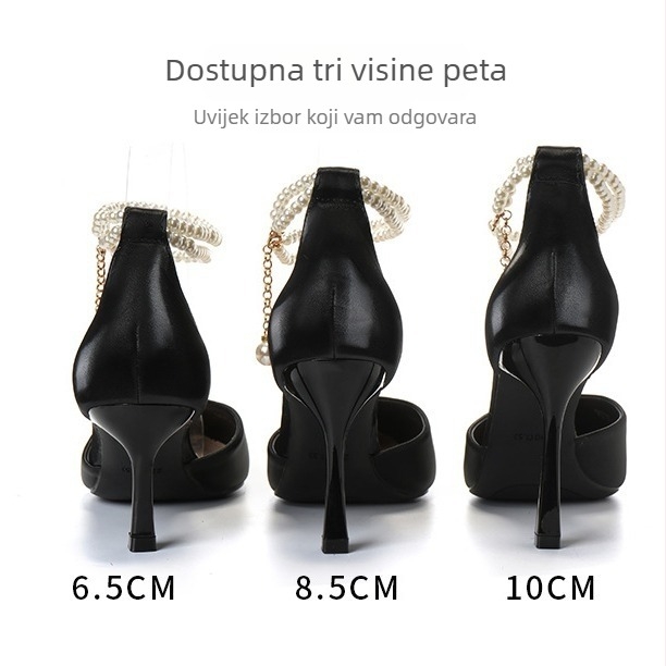 Visoke pete s oštrim nosom, PU gornji dio, tanka štikla iznad 8 cm
