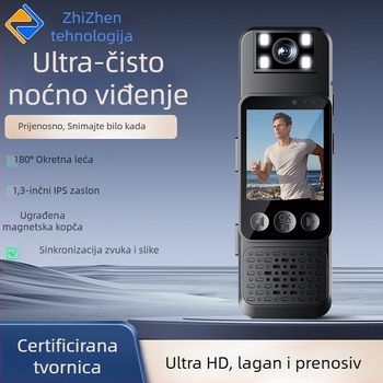 Kamera s klipom na leđa, ručna 1080p, prijenosna vlog kamera za vanjsku upotrebu, TF kartica, ABS kućište, trajanje baterije 4,5 sati