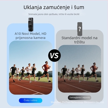 Kamera s klipom na leđa, ručna 1080p, prijenosna vlog kamera za vanjsku upotrebu, TF kartica, ABS kućište, trajanje baterije 4,5 sati