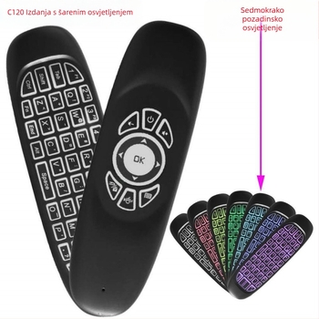 C120 Bežični Air Mouse s tipkovnicom – USB sučelje, doseg 10 m, Ergonomičan dizajn, Sve-u-jednom daljinski upravljač