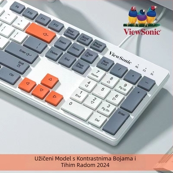 ViewSonic USB tipkovnica, vodootporna, ergonomska, 1800dpi, izdano 2020