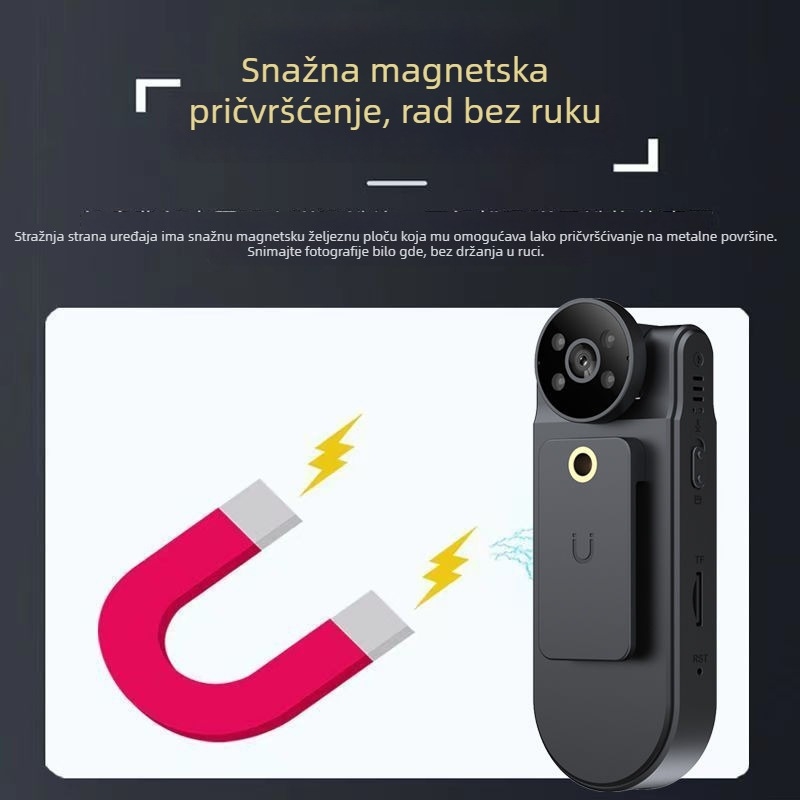 L20 Biciklistička kamera s klipom na leđa, 4K, 1.5-inčni IPS zaslon, TF kartica, ABS kućište, 8 sati trajanja baterije