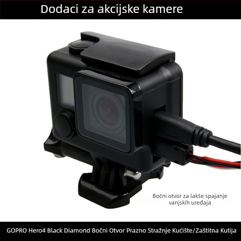 GoPro zaštitni stražnji poklopac za 3+/4, PC materijal, model Black King Kong, bočno otvarajuće podvodno kućište
