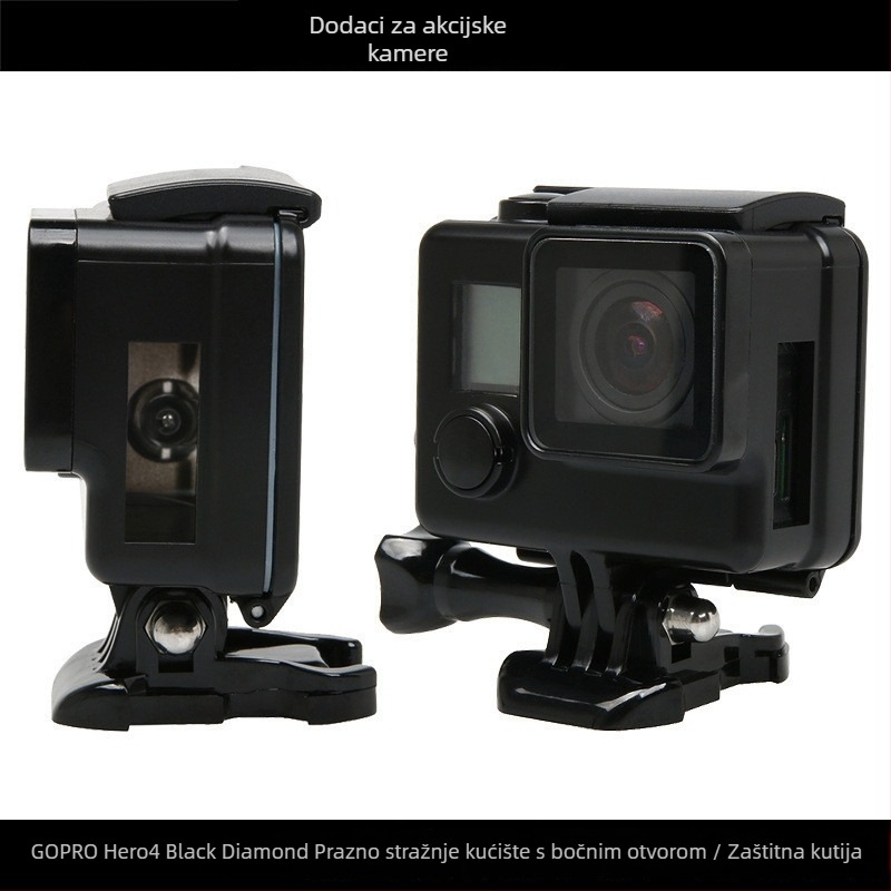 GoPro zaštitni stražnji poklopac za 3+/4, PC materijal, model Black King Kong, bočno otvarajuće podvodno kućište