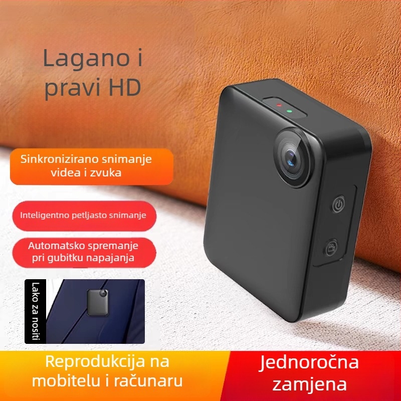 Telesna policijska kamera za nošenje s infracrvenim noćnim vidom, audio-video snimanje, na prsima (10× optički zum, CMOS senzor, 1080p, 1.5 inch LCD, stereo mikrofon)