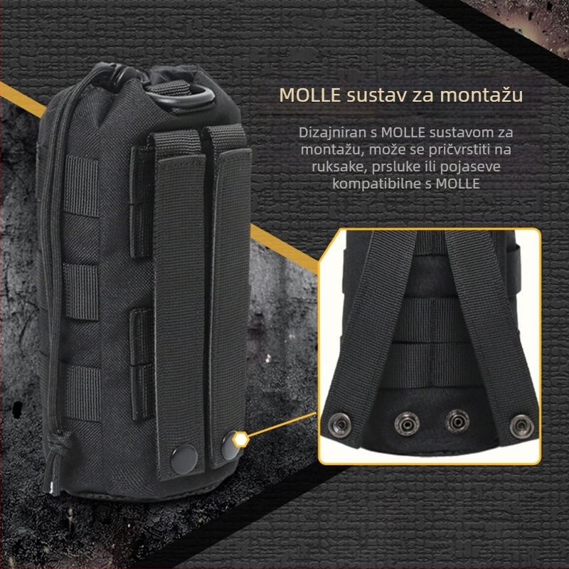 Pojasna torbica za bocu vode s kamuflažnim uzorom, 1000D materijal, ultralakа, otporna, poliester podstava, za outdoor sportove