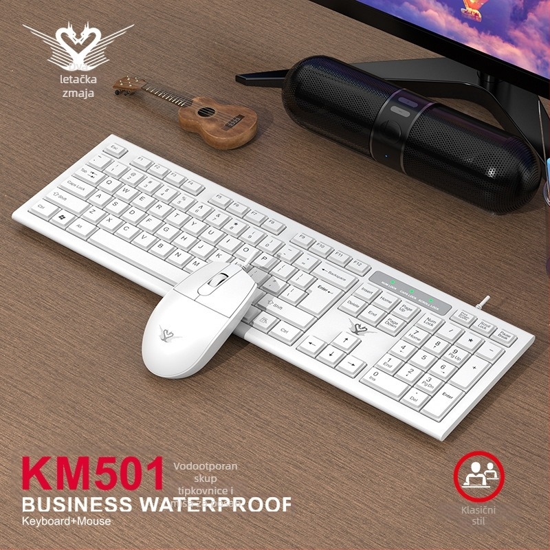 Km601 Bežični set tipkovnice i miša, 104 tipki, 2.4G, ergonomski, Plug‑and‑Play