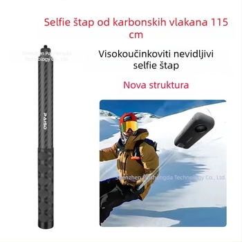 Selfie štap za Insta360/Gopro akcijske kamere – visoko izdržljivo karbonsko vlakno, 5 segmenata, model PAISD 115