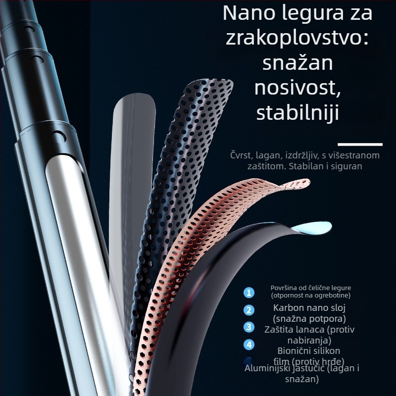 Četveronožni tripod s Bluetooth selfie štapićem za mobitele, daljinskim upravljanjem, stalak za livestream, univerzalna kompatibilnost, stabilizacija protiv podrhtavanja, legirana konstrukcija