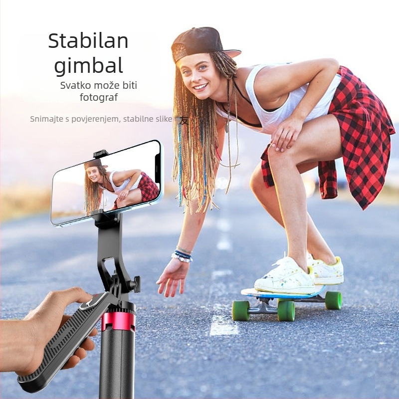 Četveronožni tripod s Bluetooth selfie štapićem za mobitele, daljinskim upravljanjem, stalak za livestream, univerzalna kompatibilnost, stabilizacija protiv podrhtavanja, legirana konstrukcija