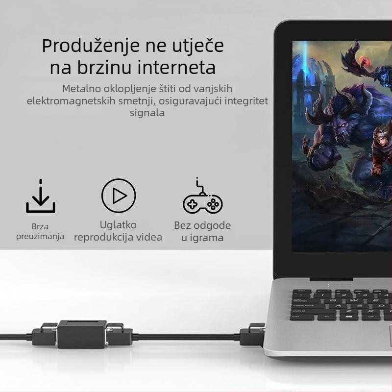 RJ45 mrežni konektor R-101 – bakar, duljina 0,3 m, dvostruka glava, visoka brzina, OEM mogućnost