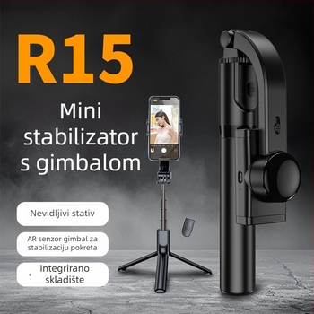 R15 ručni gimbal stabilizator za pametni telefon, s daljinskim upravljačem, Bluetooth, aluminijsko tijelo, univerzalna kompatibilnost