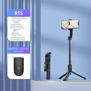R15 ručni gimbal stabilizator za pametni telefon, s daljinskim upravljačem, Bluetooth, aluminijsko tijelo, univerzalna kompatibilnost