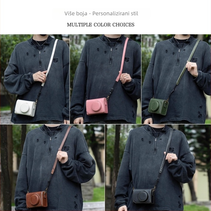 Torba za kameru za Sony ZV-E10 i Canon PowerShot V1 - PU koža, ručna torba, Unisex, proljeće 2025