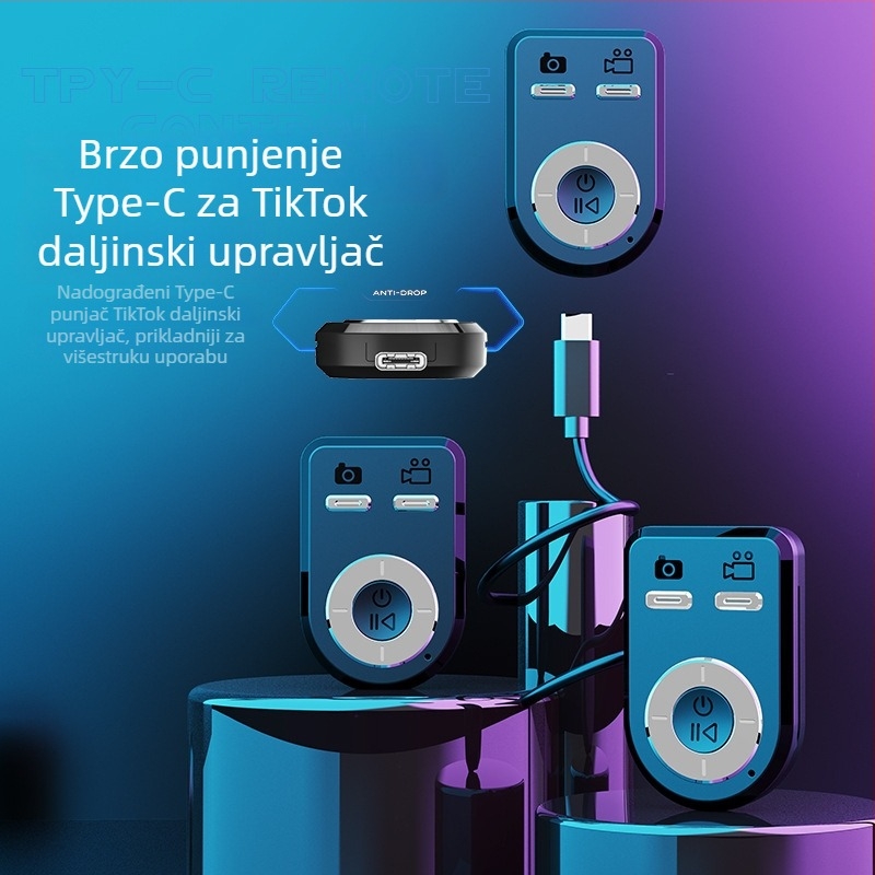 Selfie štap sa stabilizacijom protiv trešenja i teleskopskim dizajnom, držač za telefon, Bluetooth daljinsko upravljanje i ugrađeno LED svjetlo