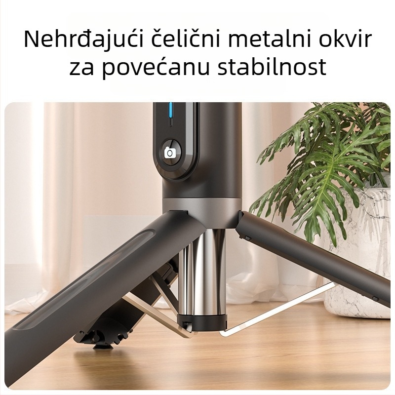 P99W selfie štap s rotirajućim dvostrukim svjetlom, Bluetooth daljinskim upravljanjem, stabilizacija, teleskopijski stolni/podnji stativ za livestreamanje na telefonu