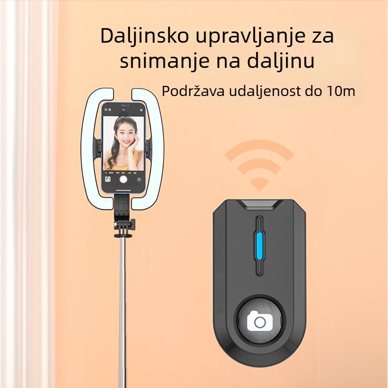 P99W selfie štap s rotirajućim dvostrukim svjetlom, Bluetooth daljinskim upravljanjem, stabilizacija, teleskopijski stolni/podnji stativ za livestreamanje na telefonu