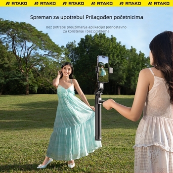 Ruitak pametan stalak s praćenjem lica za live streaming, stabilizacija protiv podrhtavanja, rasvjeta i Bluetooth daljinski upravljač