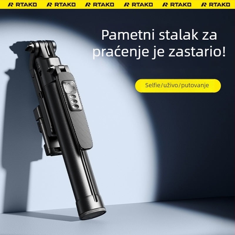 Ruitak pametan stalak s praćenjem lica za live streaming, stabilizacija protiv podrhtavanja, rasvjeta i Bluetooth daljinski upravljač