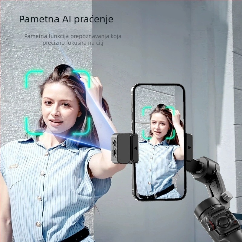 M06 gimbal sa tri osi, izvušljiva selfie drška, Bluetooth daljinski, ugrađena stabilizacija slike