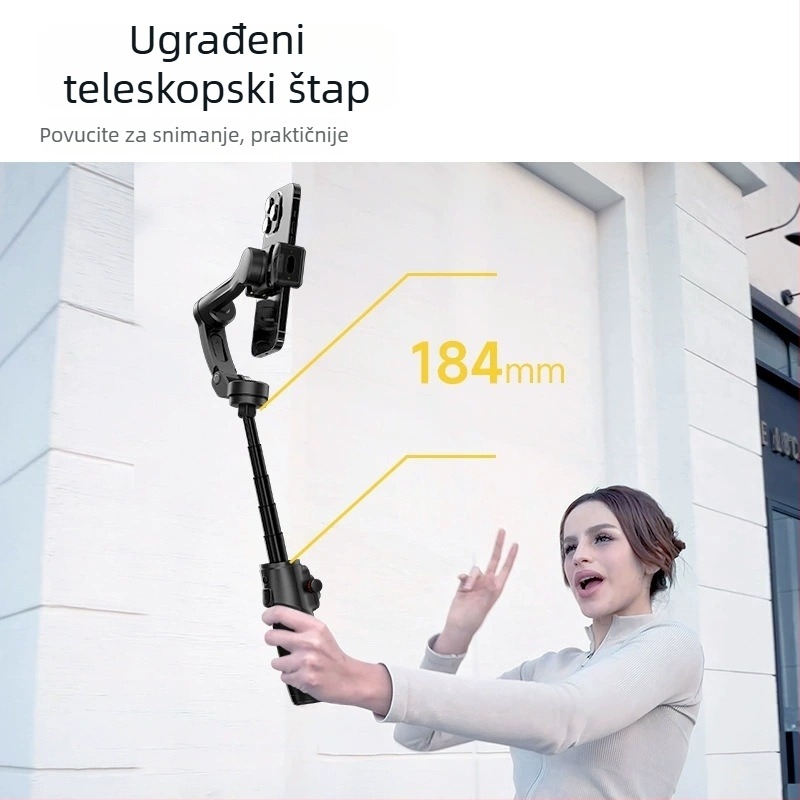 M06 gimbal sa tri osi, izvušljiva selfie drška, Bluetooth daljinski, ugrađena stabilizacija slike