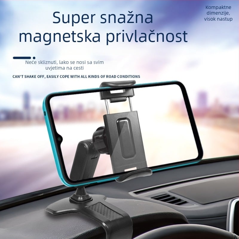 Držač za telefon u automobilu, za ploču instrumenta i retrovizor, Višenamjenski držač navigacije, Plastika, Mogućnost prilagodbe