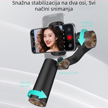 Dvojosni ručni gimbal stabilizator s izvlačnim selfie štapićem, AI praćenje, Bluetooth, daljinsko upravljanje, kućište od legure