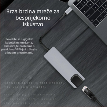 Pet-in-jedan Type-C docking stanica – USB-C sučelje, 5 Gbps, napajanje preko sabirnice