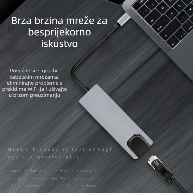 Pet-in-jedan Type-C docking stanica – USB-C sučelje, 5 Gbps, napajanje preko sabirnice