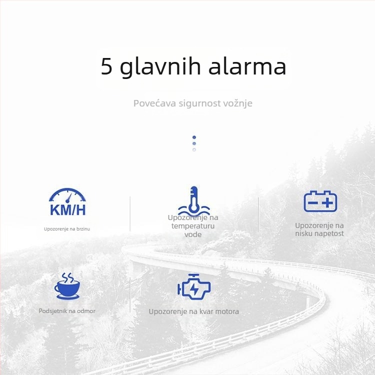 Automobilski HUD (Head-Up Display) s OBD, univerzalno, višefunkcionalno, prikaz brzine, potrošnje goriva i vremena