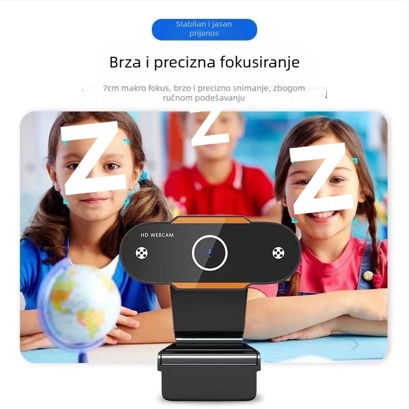 Pametna PTZ kamera za stolno računalo, 4K rezolucija, USB 2.0 sučelje, senzor 0,8 MP, bez upravljačkog programa, plug-and-play