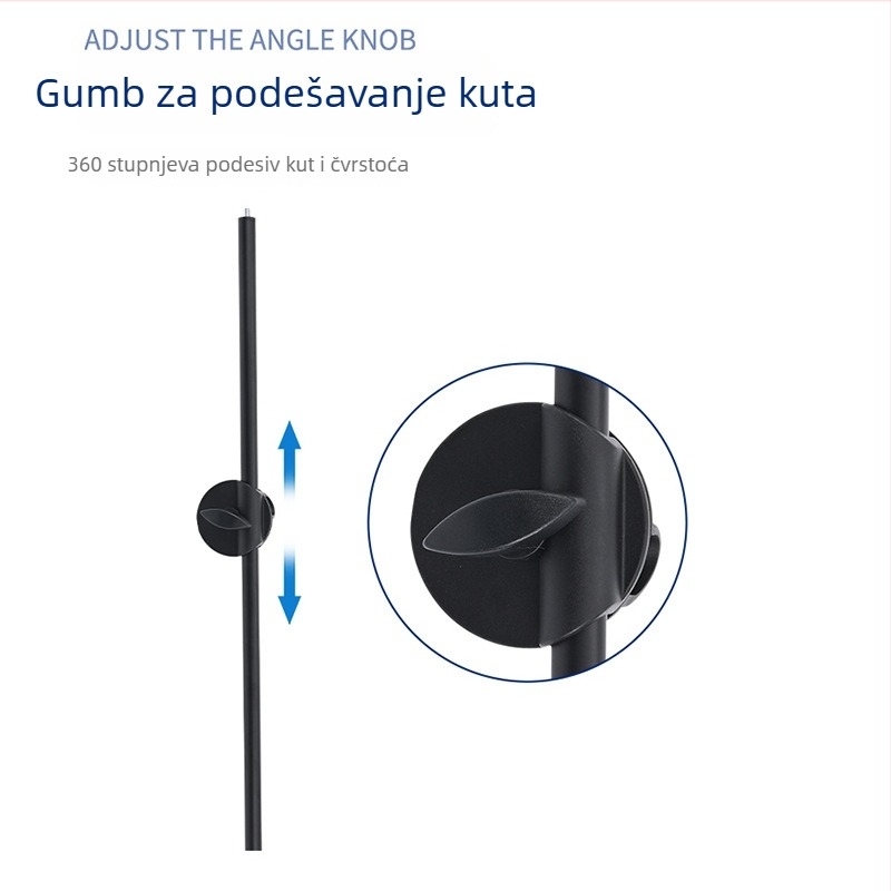 Rich Višenamjenski križni produžni štap za mikrofon i pametni telefon, prilagodljiv, metal/plastik