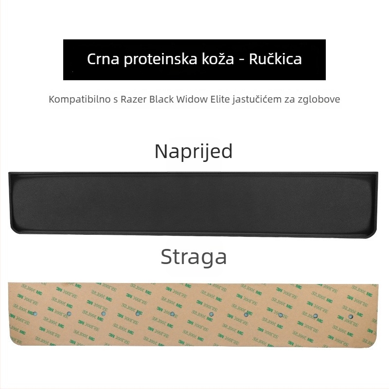 Kožni podložak za zglob za tipkovnicu Razer Black Widow Spider Elite Edition – za igru, 104 tipke, lako za čišćenje