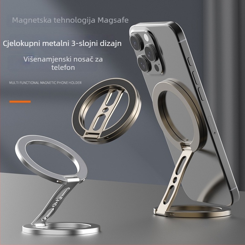 Q14 Dvostruki magnetski držač za telefon – cinkova legura, kreativan dizajn